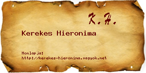 Kerekes Hieronima névjegykártya